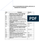 Check List For Noc For Higher Post/Joining/Applying To Higher Post /interview