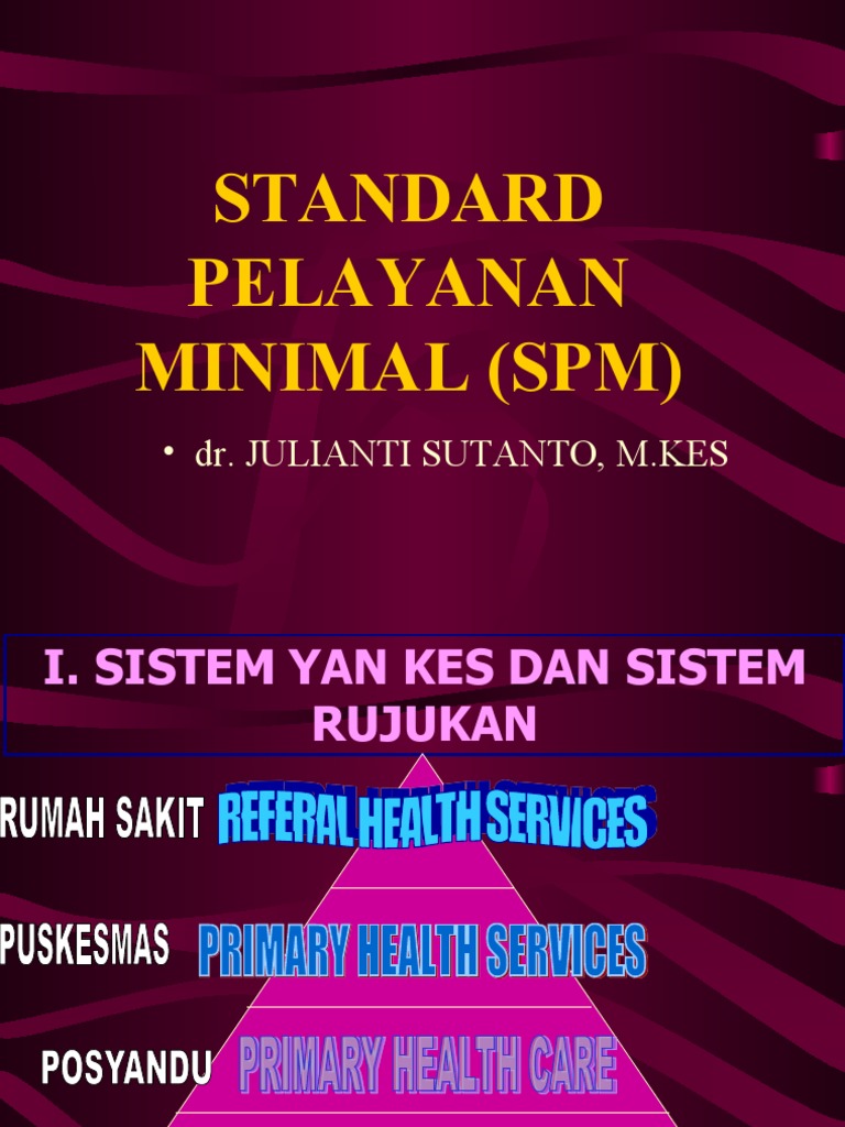 Standar Pelayanan Minimal Kesehatan | PDF | Sains & Matematika