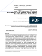 Adequacy of STEM Resources and Academic Achievement in STEM Subjects: Case of Selected Secondary Schools in Western Kenya