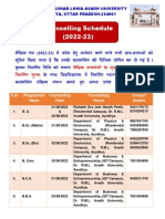 Counselling Schedule