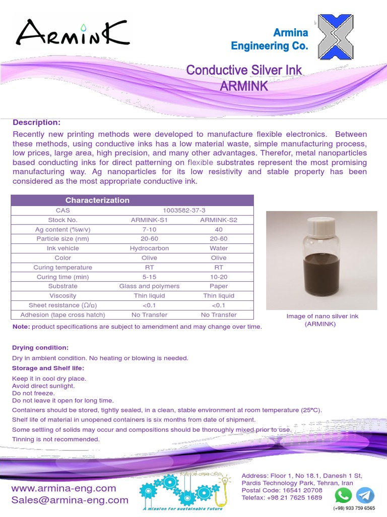 Datasheet ARMINK S12 PDF Ink Nanoparticle