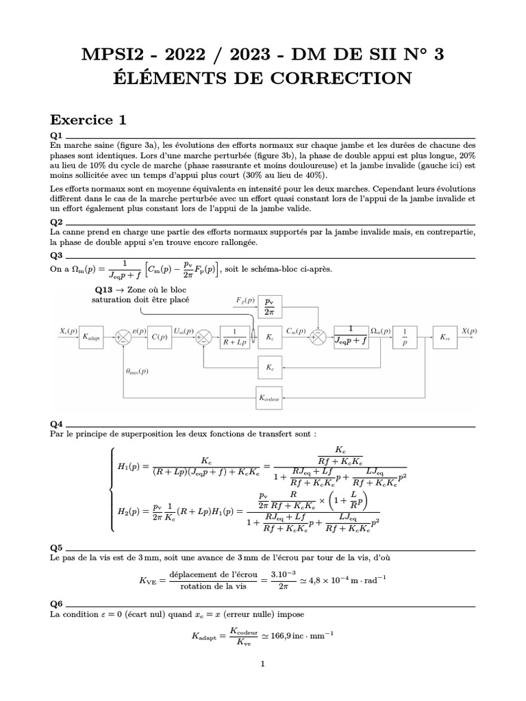 Correction DM SII MPSI2 2022-2023 | PDF