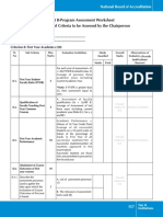 Part B-Program Assessment Worksheet Institute Level Criteria To Be Assessed by The Chairperson