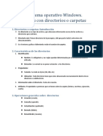 Tema 6: Sistema Operativo Windows. Operaciones Con Directorios o Carpetas