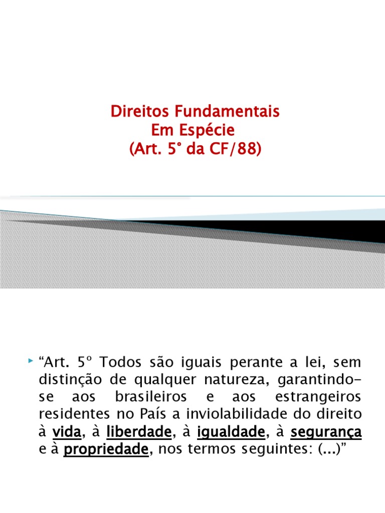 Direitos Fundamentais em Espécie: Análise dos Aspectos Centrais do ...