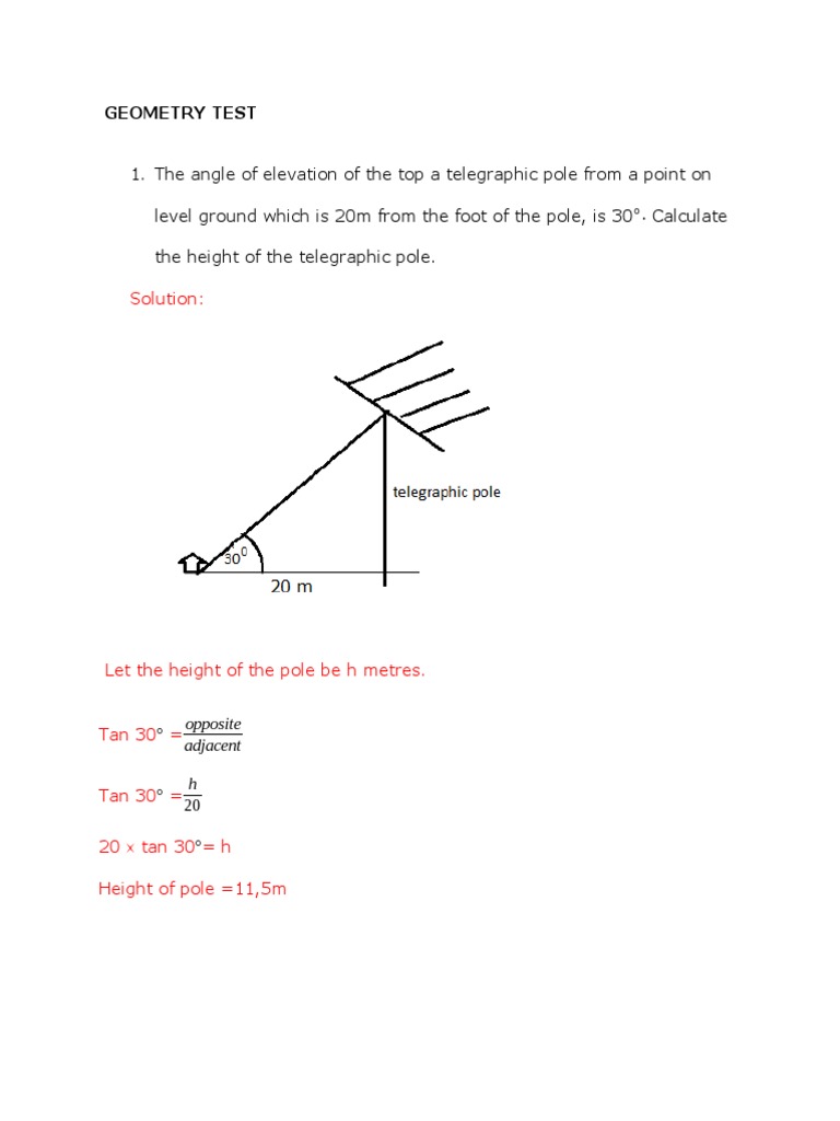 Geometry Test PDF Area Triangle