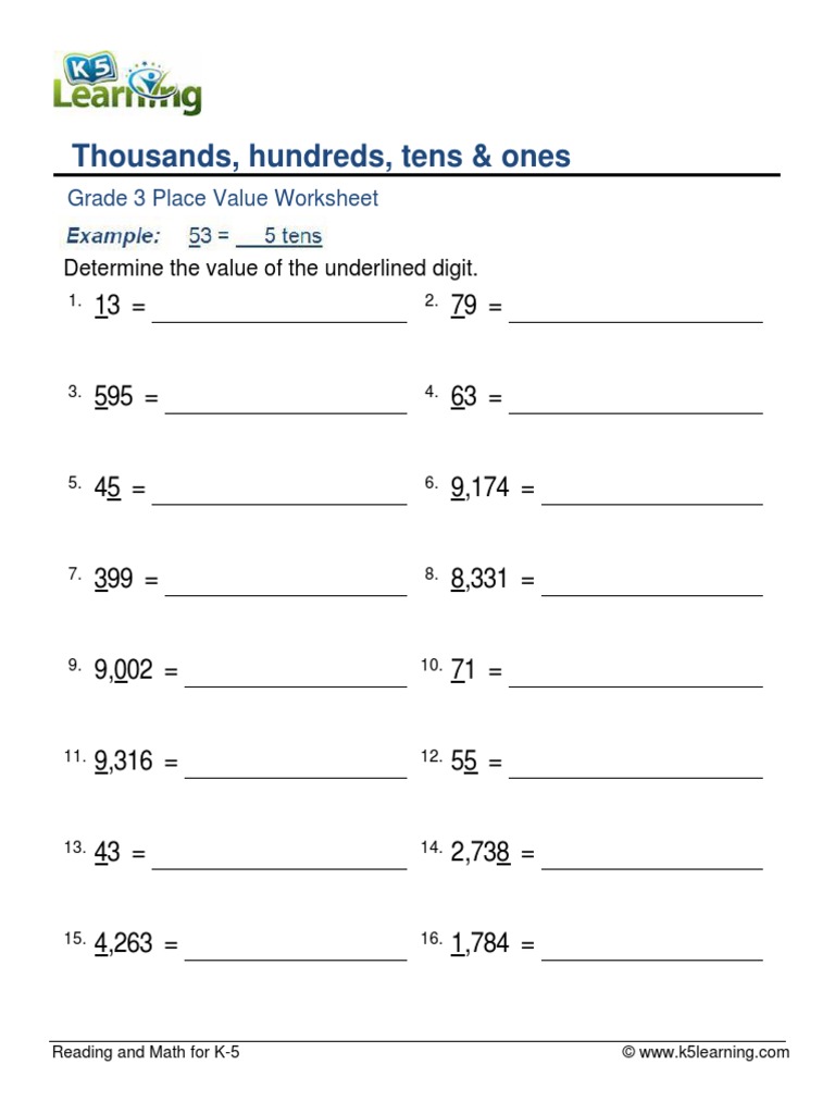 Class 3 Place Value | PDF | Teaching Methods & Materials | Home & Garden
