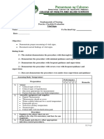 Vital Signs Checklist