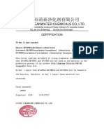 Yixing Cleanwater Chemicals Co.,Ltd.: Certification