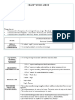 Observation Sheet: Competences