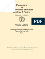 Programme Fixed Income Securities Analysis & Pricing: Course Material