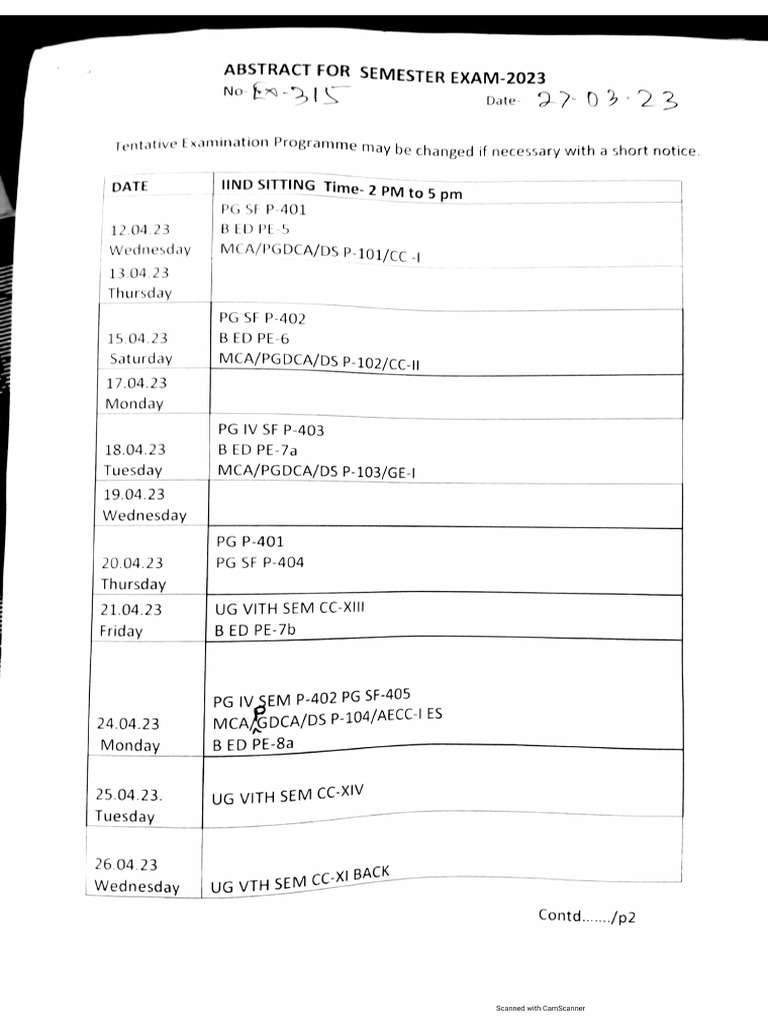 Sem - Exam @abstract 2023 | PDF