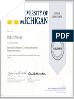 Emotional Intelligence course completion certificate