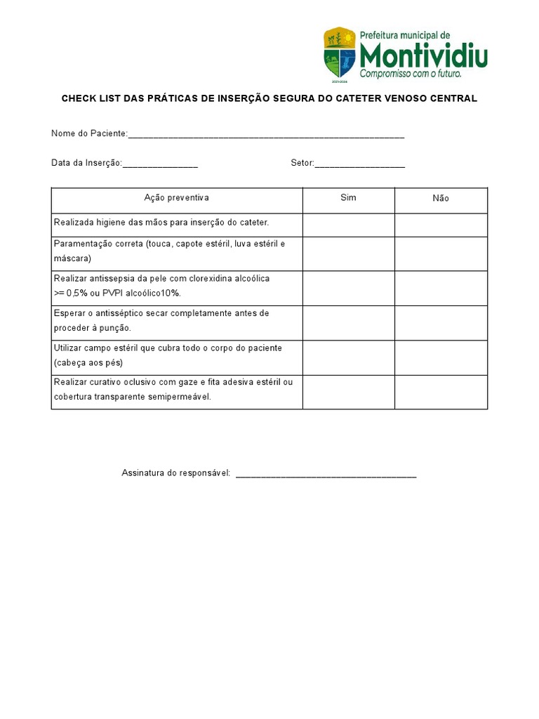Checklist para Inserção Segura de CVC | PDF | Ciências e Matemática