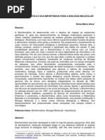A BIOINFORMÁTICA E SUA IMPORTÂNCIA PARA A BIOLOGIA MOLECULAR
