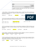 Genética e grupos sanguíneos na ficha de trabalho de biologia