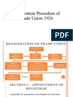 Registration Procedure of Trade Union 1926
