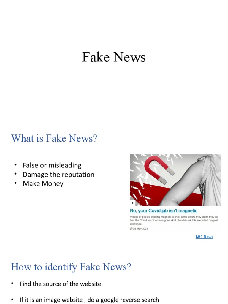 Understanding and Identifying Fake News | PDF