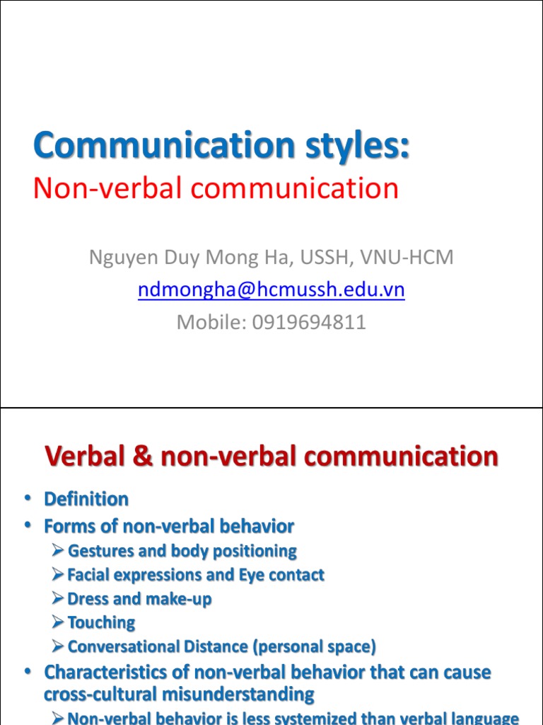 Non-Verbal Communication Insights | PDF | Nonverbal Communication ...
