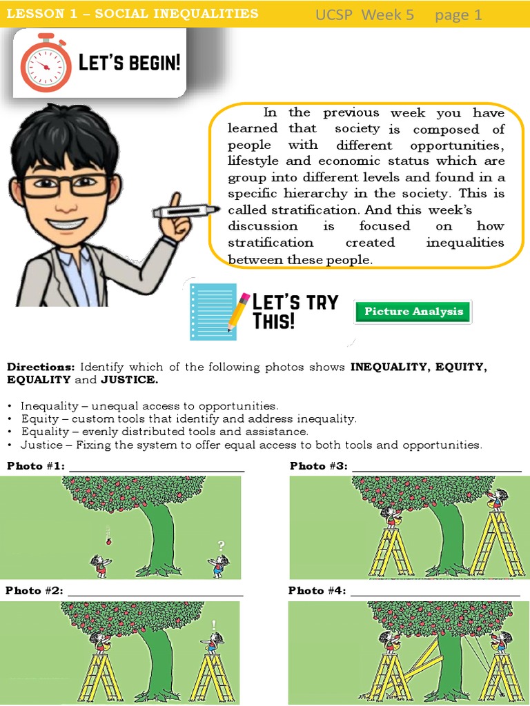 Directions Identify Which of The Following Photos Shows INEQUALITY