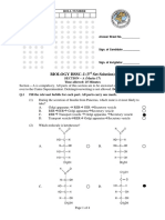 Biology Hssc-I (3 Set Solution) : SECTION - A (Marks 17) Time Allowed: 25 Minutes