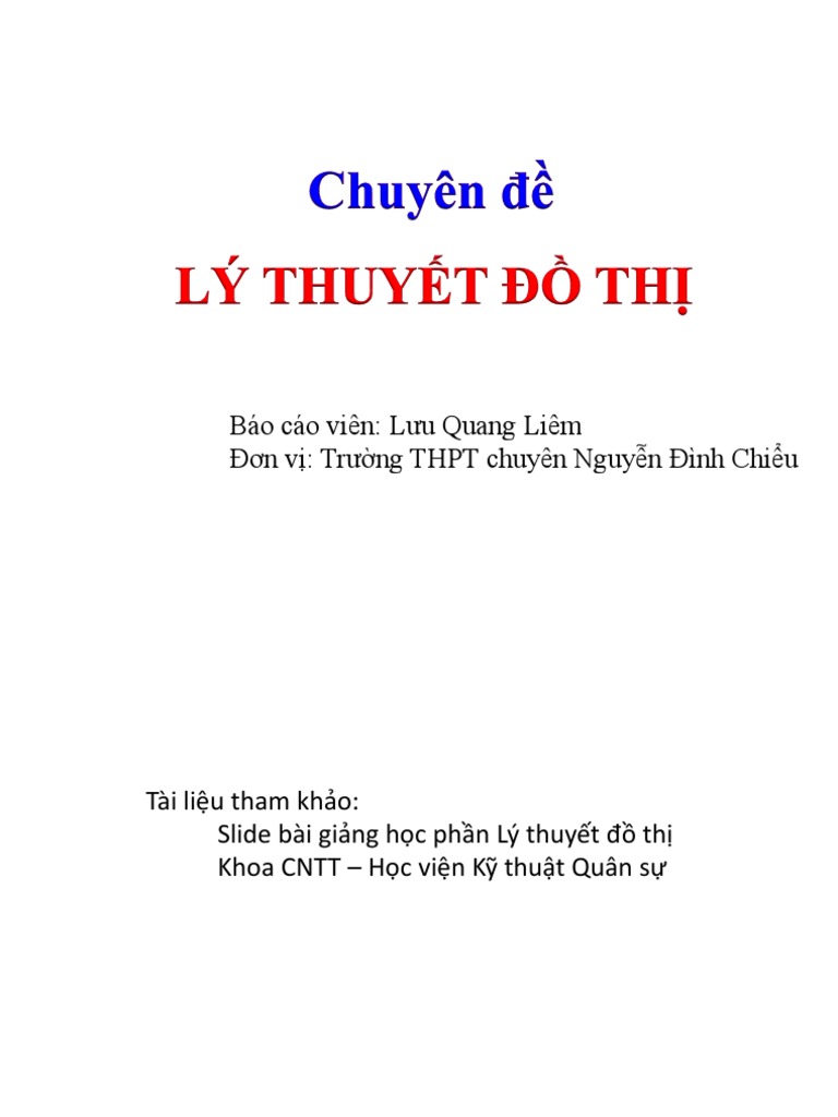 Chuyen de - Ly Thuyet Do Thi | PDF