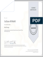 Callixte BUNANI: Course Certificate