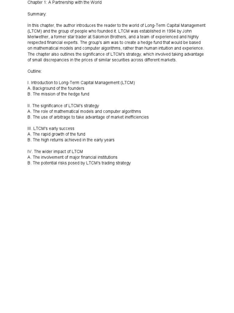 LTCM: Rise, Strategy, and Downfall | PDF | Long Term Capital Management ...