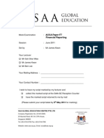 ACCA Paper F7 Financial Reporting: Saa Global Education Centre Pte LTD