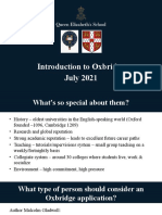 Introduction To Oxbridge July 2021