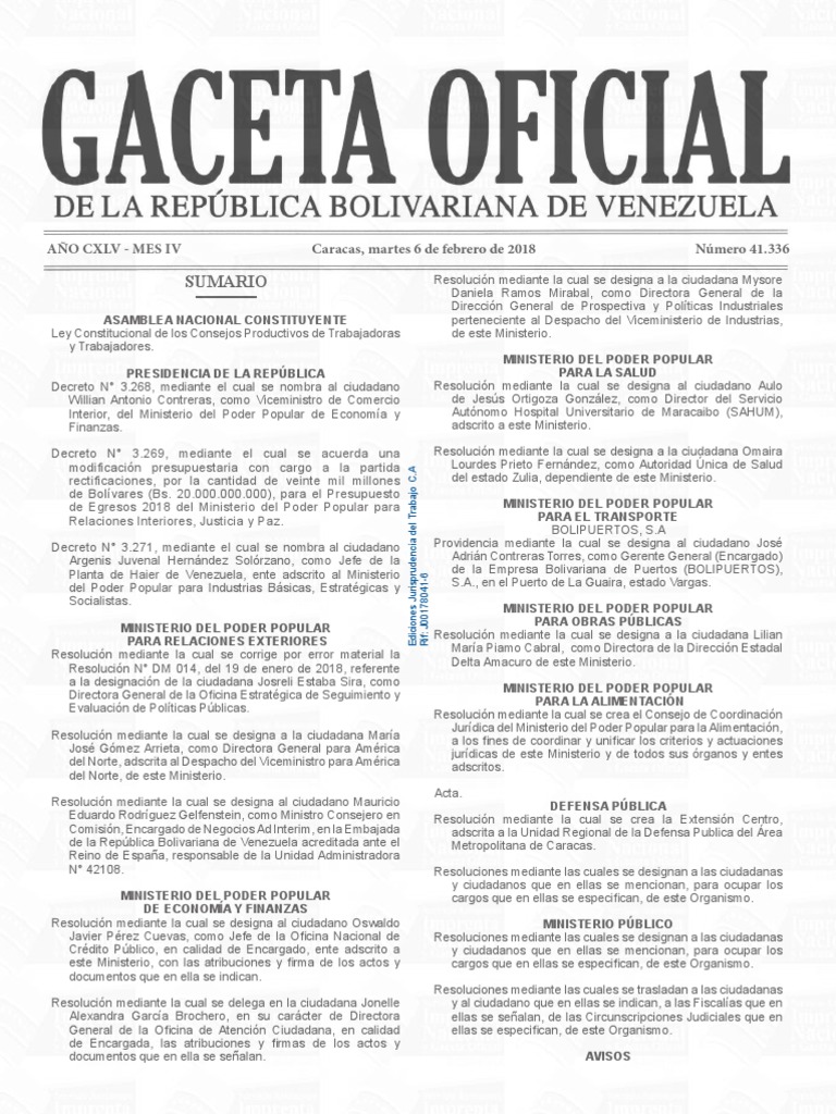 GO 41336 - Ley Constitucional CPTT | PDF | Venezuela | Salario