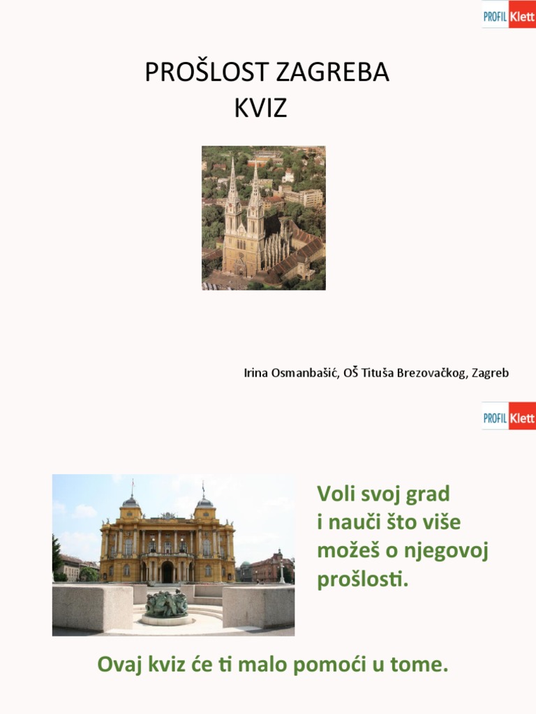 Prošlost Grada Zagreba PDF