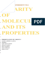 Polarity OF Molecules and Its Properties: Laboratory Experiment No.1