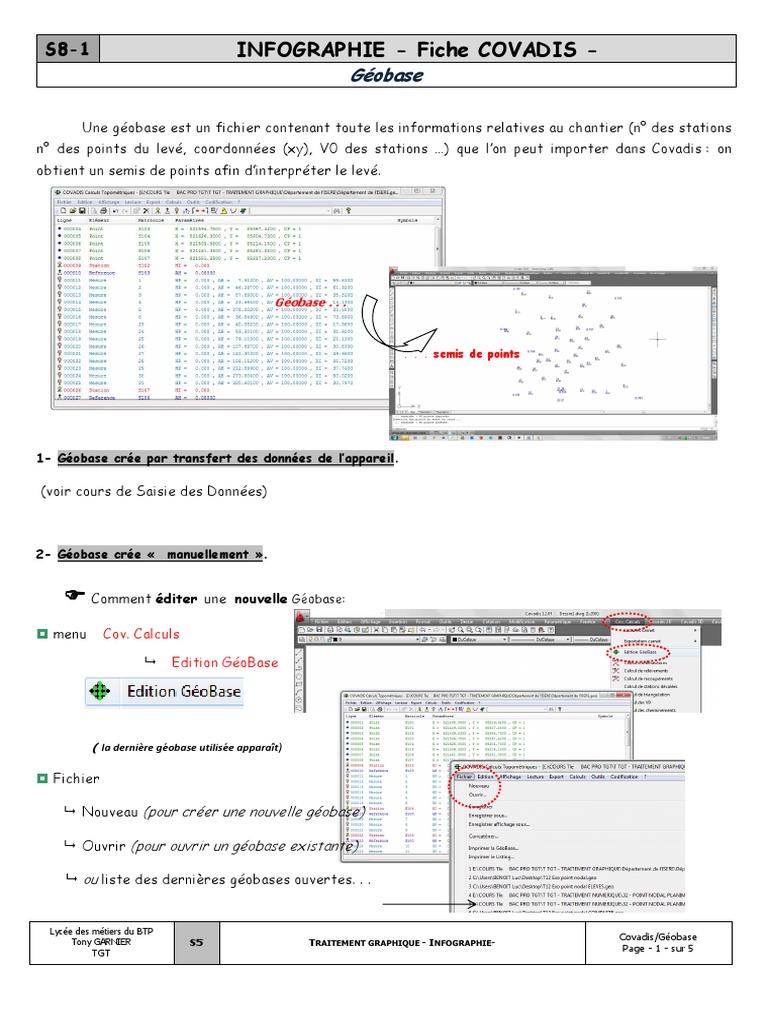 Création et gestion de Géobase dans Covadis | PDF | Logiciel système ...
