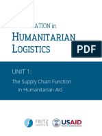 Unit 1:: The Supply Chain Function in Humanitarian Aid