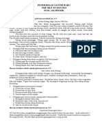 Penerimaan Santri Baru SMP MLS TP 2023/2024 Soal Akademik: Bacaan Berikut Adalah Untuk Pertanyaan Untuk No. 1-2