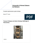 Université D'ahmed Zabana de Rélizane: Travaux Pratiques de Génie Chimique Raffinage Et Petrochimie