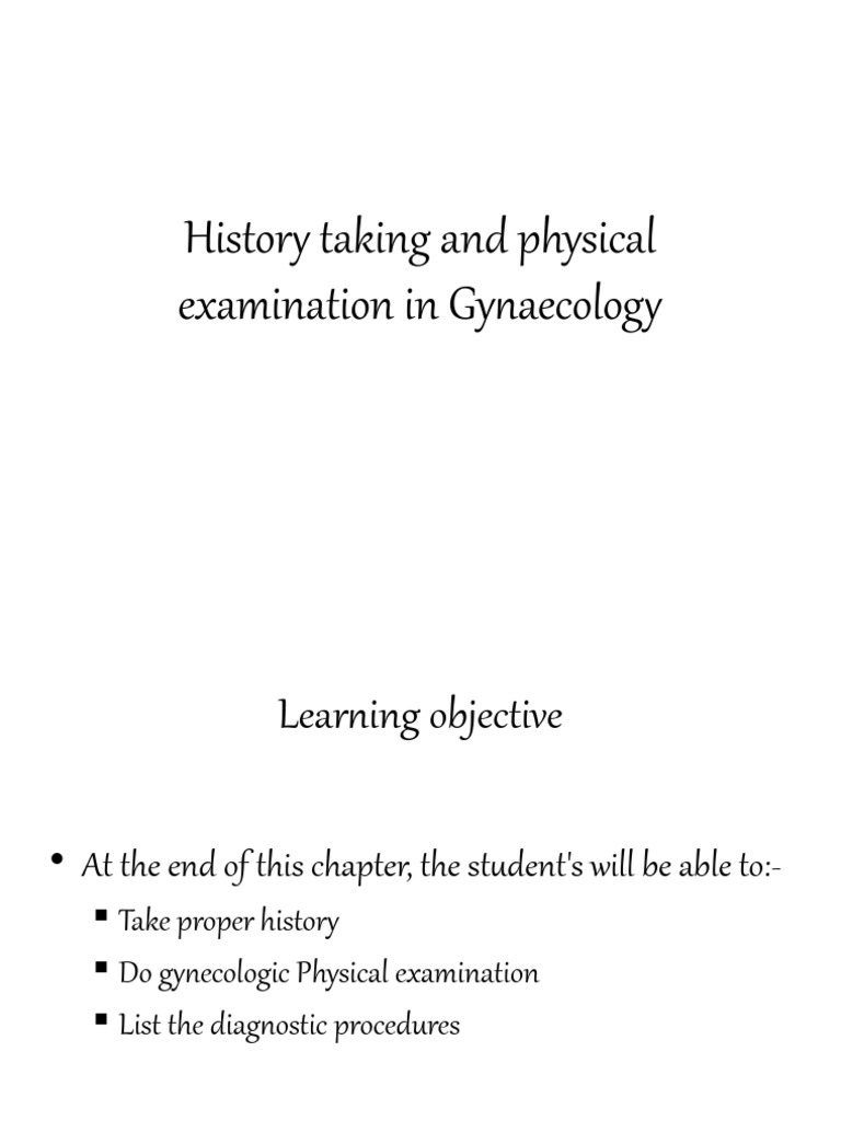 History Taking and Physical Examination in Gynaecology PDF Vagina