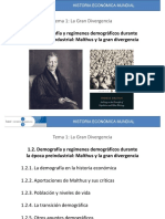 1.2. Demografía y Regímenes Demográficos Durante La Época Preindustrial: Malthus y La Gran Divergencia