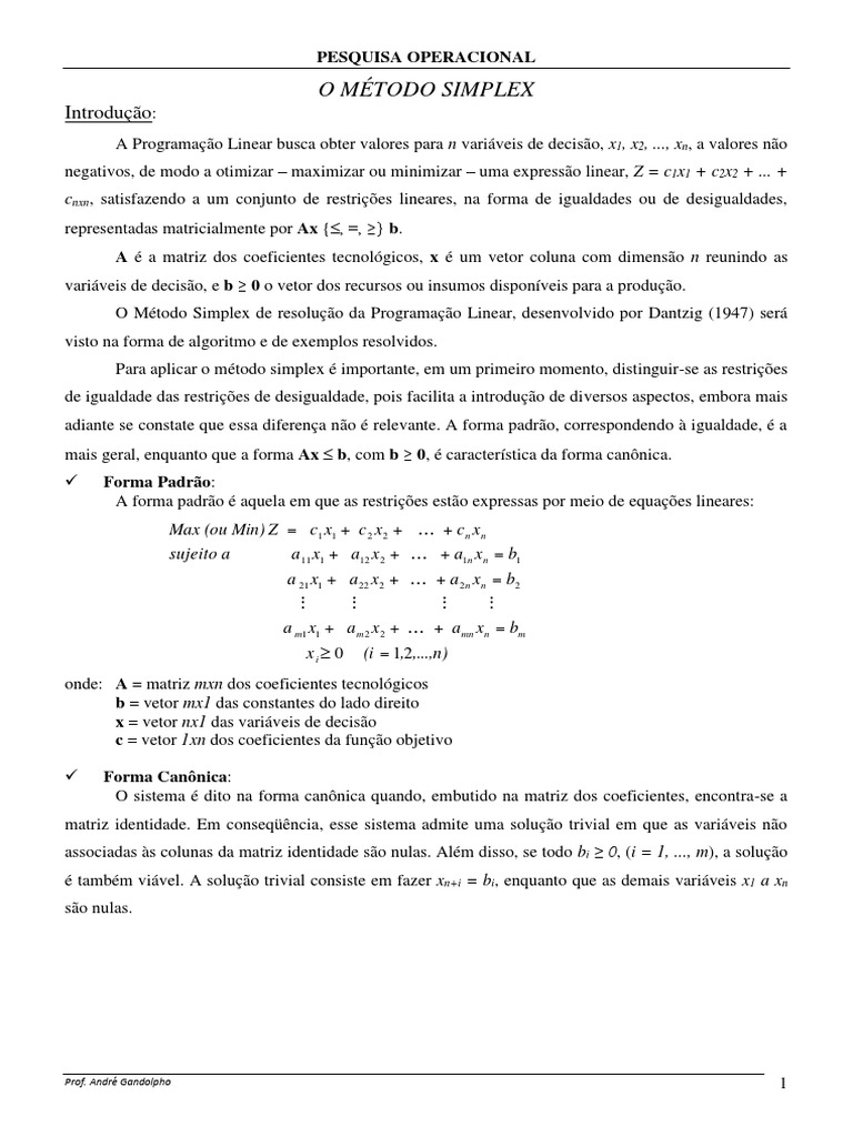 Lista de exerc cios de m todo simplex 2020 pdf matriz matem tica
