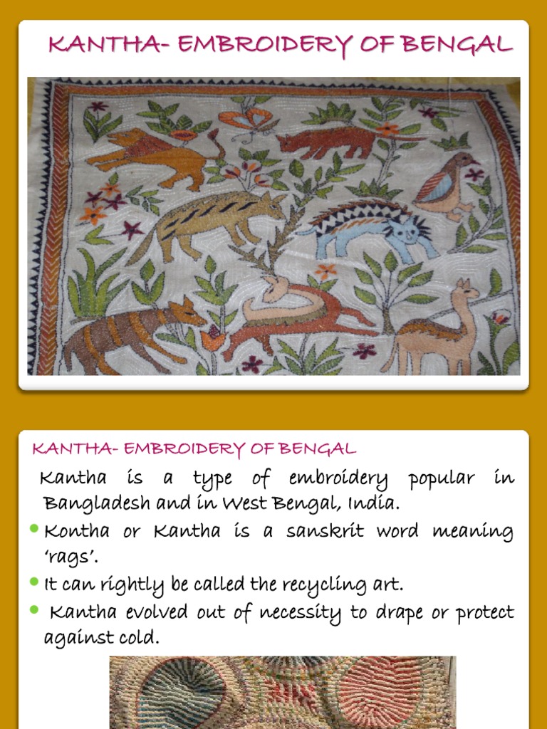 Kantha of Bengal | PDF | Embroidery | Quilting