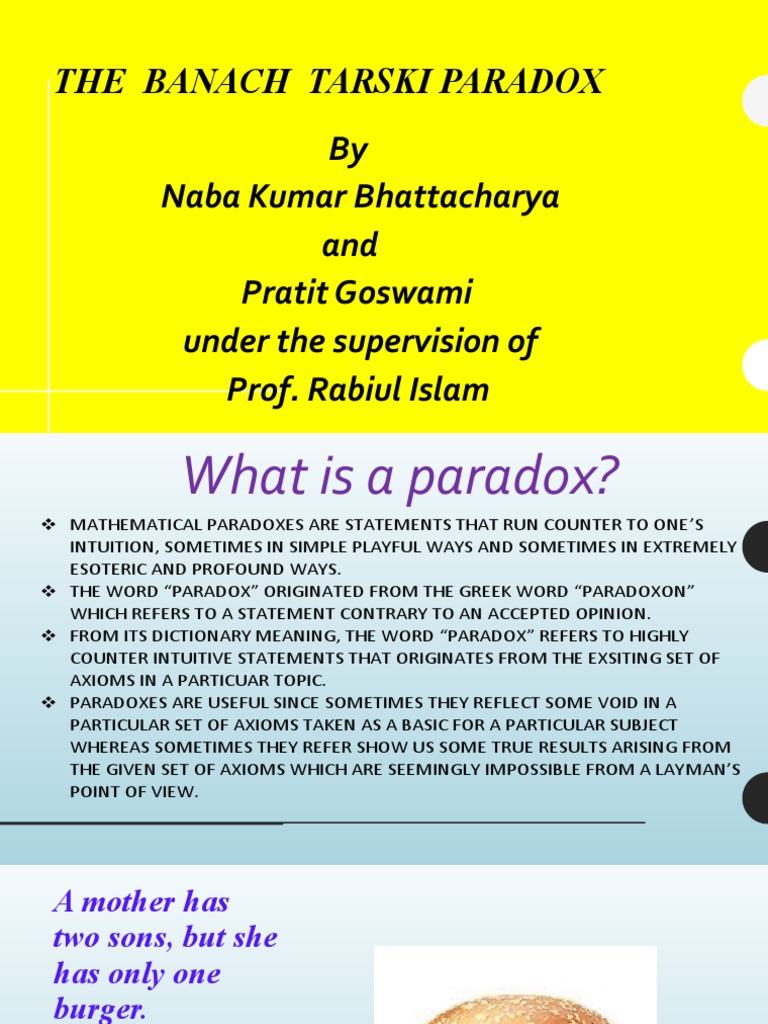 The Banach Tarski Paradox by Naba Kumar Bhattacharya and Pratit Goswami ...