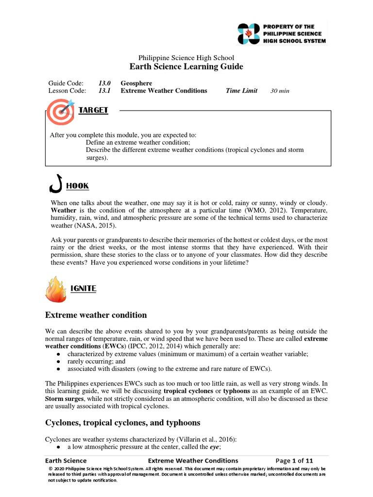 Extreme Weather Conditions 1 | PDF | Tropical Cyclones | Storm Surge