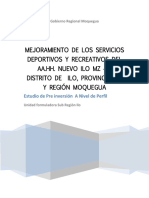Mejoramiento de Los Servicios Deportivos y Recreativos Del Aa - Hh. Nuevo Ilo MZ 48, Distrito de Ilo, Provincia Ilo y Región Moquegua