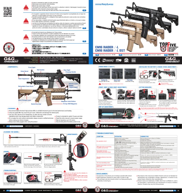 Instrucciones del CM16 RAIDER | PDF | Herramientas | Bienes manufacturados
