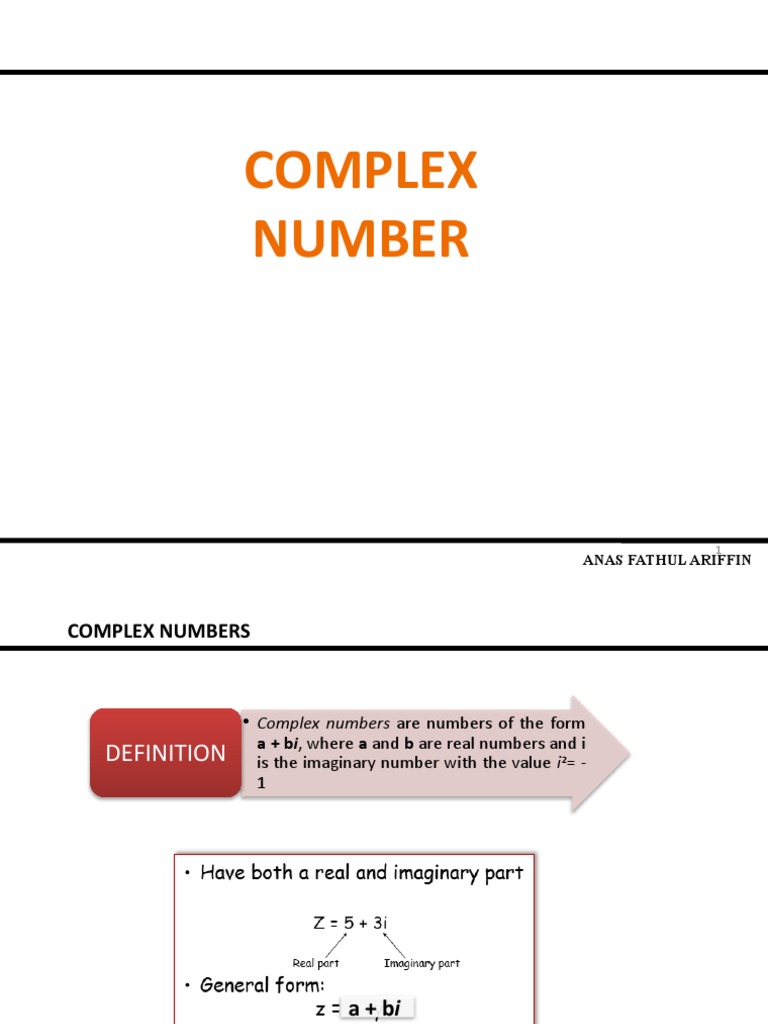 Introduction To Complex Numbers Pdf