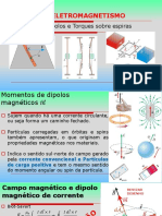 Eletromagnetismo: Momentos de Dipolos e Torques Sobre Espiras