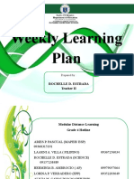 Weekly Home Learning Plan Cover