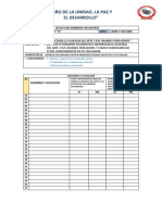 Lista de Cotejo 4° A