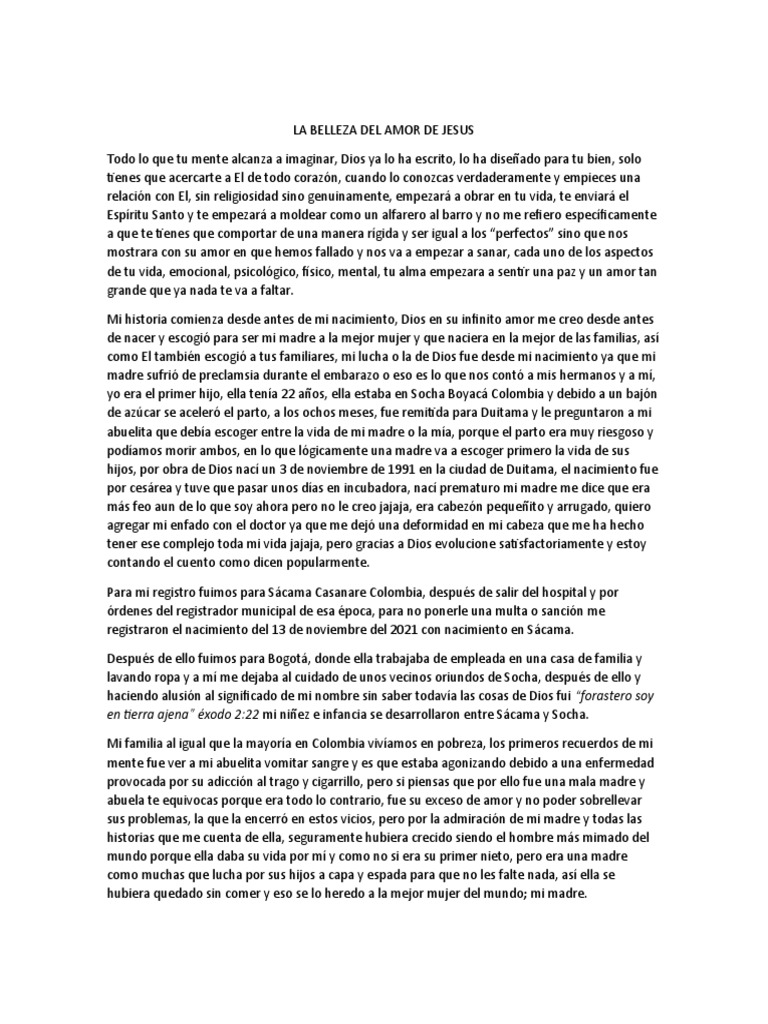 La Belleza Del Amor De Jesus Pdf Amor Dios